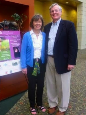 Child sexual abuse survivor Cathy McCall poses with her husband
