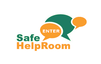 Safe helproom logo with speech bubble saying enter