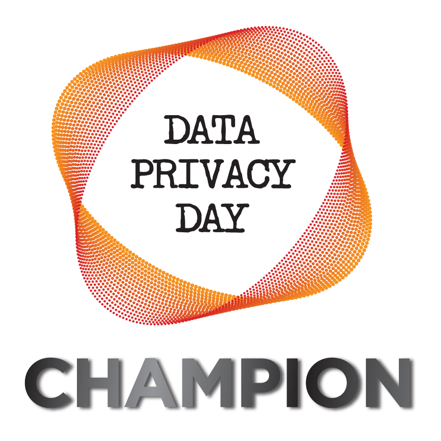Data Privacy Day Champion surrounded by an orange circle