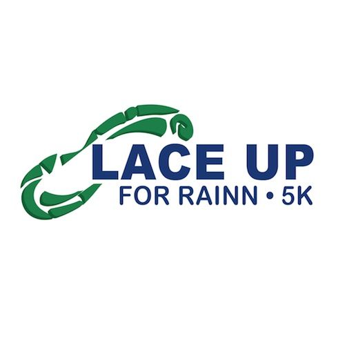 Logo. Lace Up For RAINN 5K. Green shoeprint.