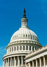 Capitol dome against a blue sky