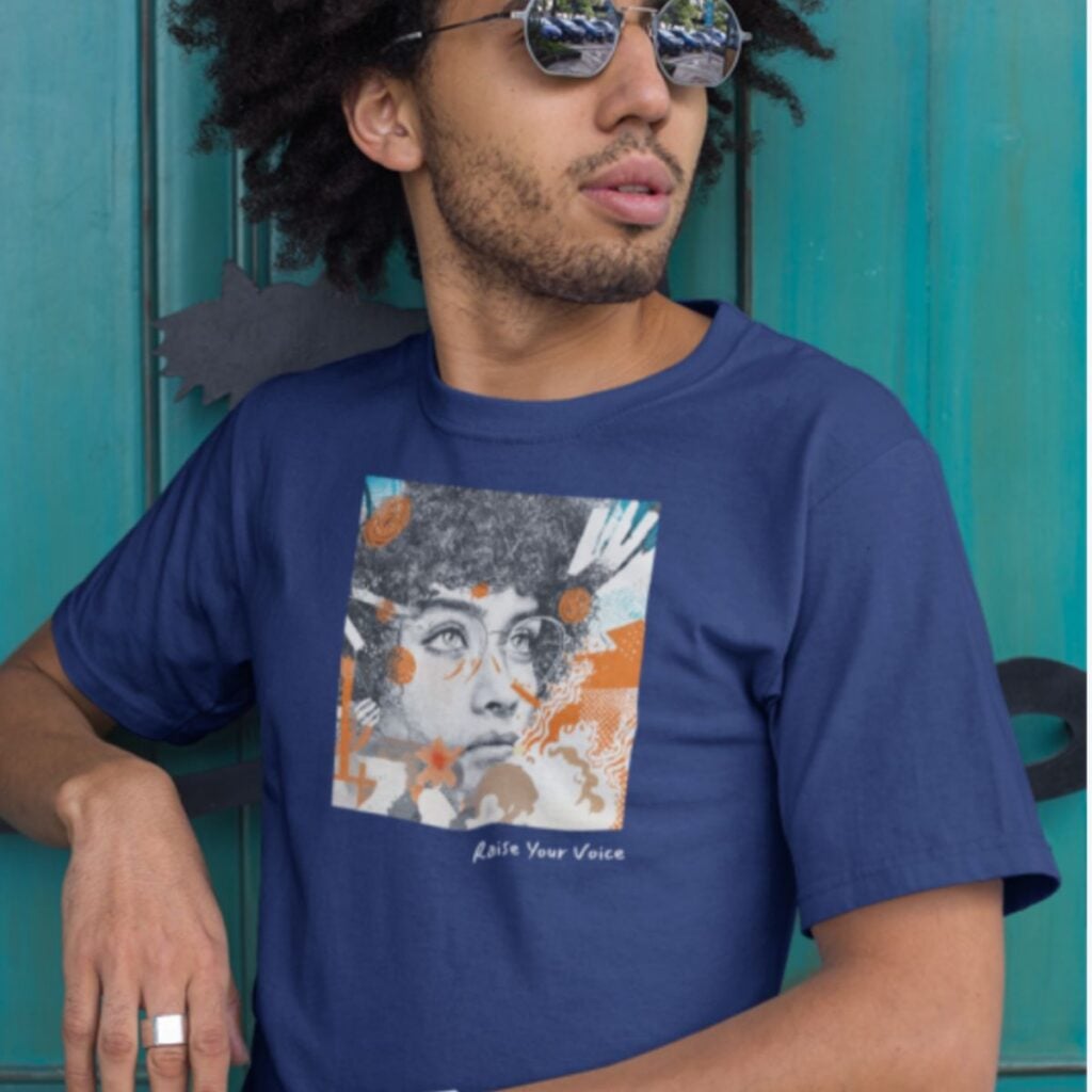 Man in navy RAINN t-shirt: Strength To Care
